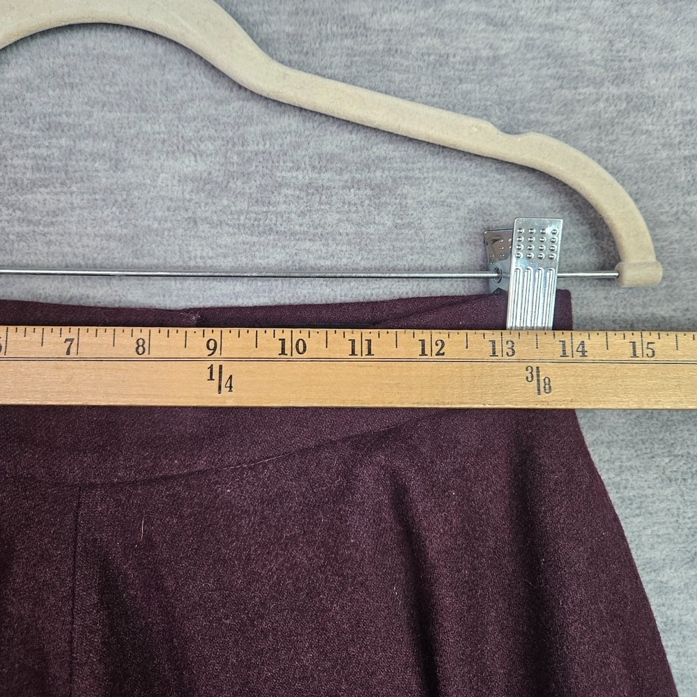 Cos Women's Burgundy Red Wool Polyester Blend Circle Skirt Size 8 - Picture 7 of 9